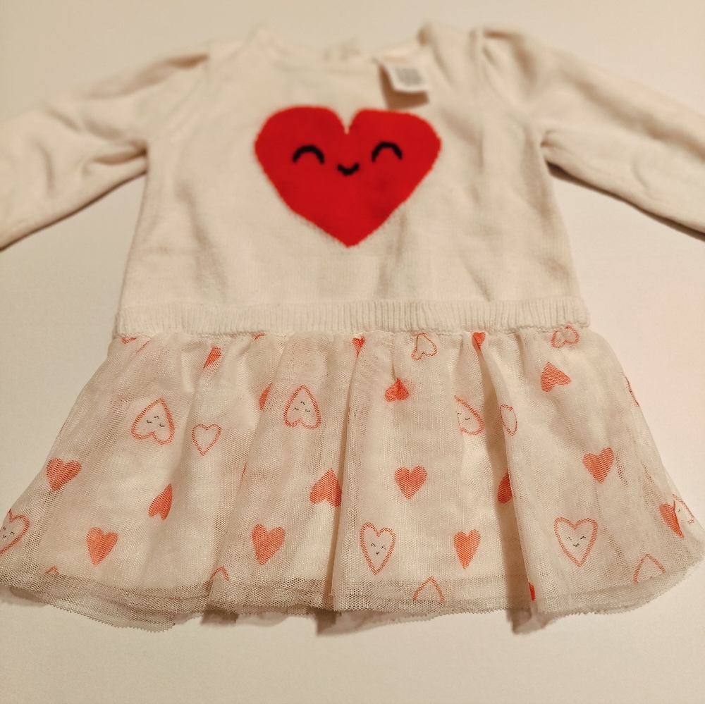 Cute Girls Dress  from Gymboree Heart Smiley Valentines Knit
